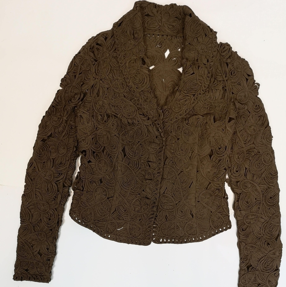 Vintage Handmade Crochet Lace Jacket